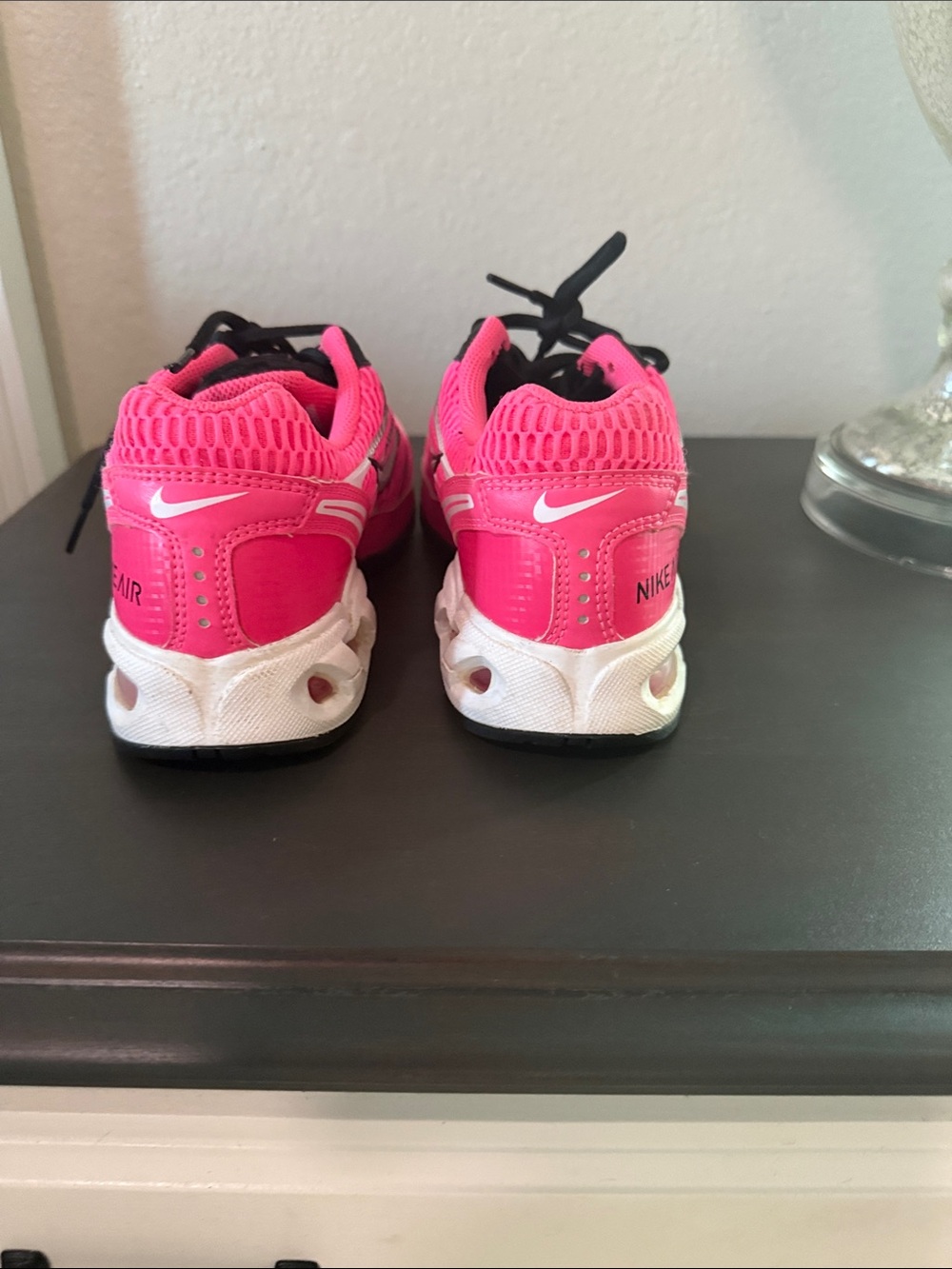Nike Hot Pink and Black Mesh Air Max Trainers - Picture 3 of 4
